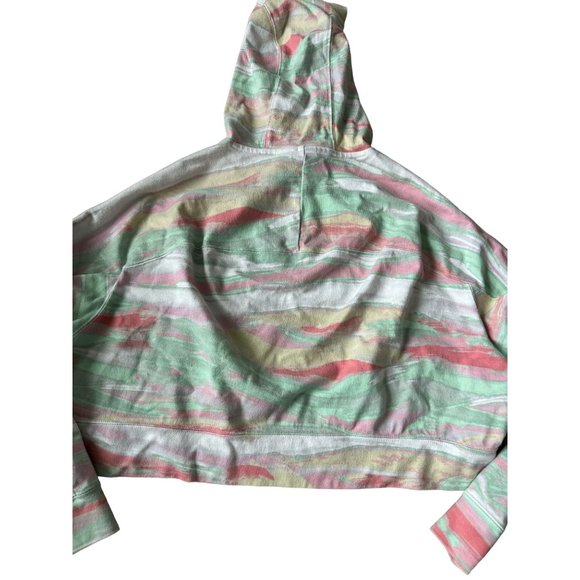 ADIDAS Womens Multicolor Swirl Crop Hoodie Sweatshirt Sz S - Picture 4 of 5